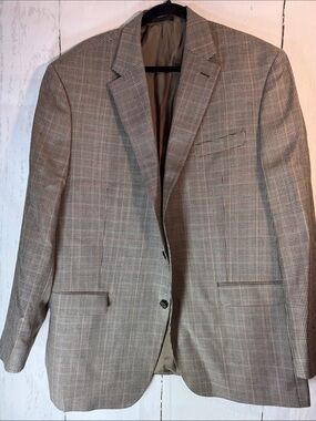 Ralph Lauren Men's Glen Houndstooth Blazer in Taupe and Brown